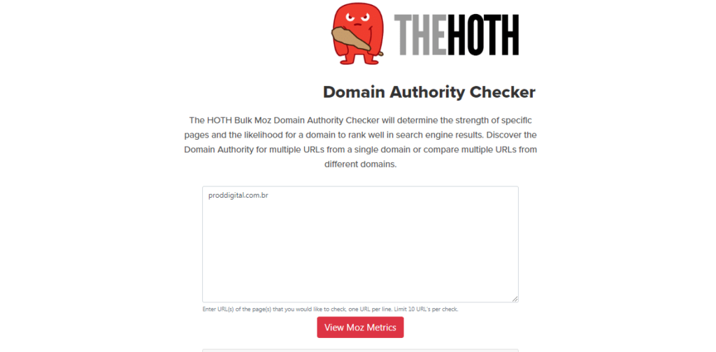 The HOTH - Verificar autoridade de domínio