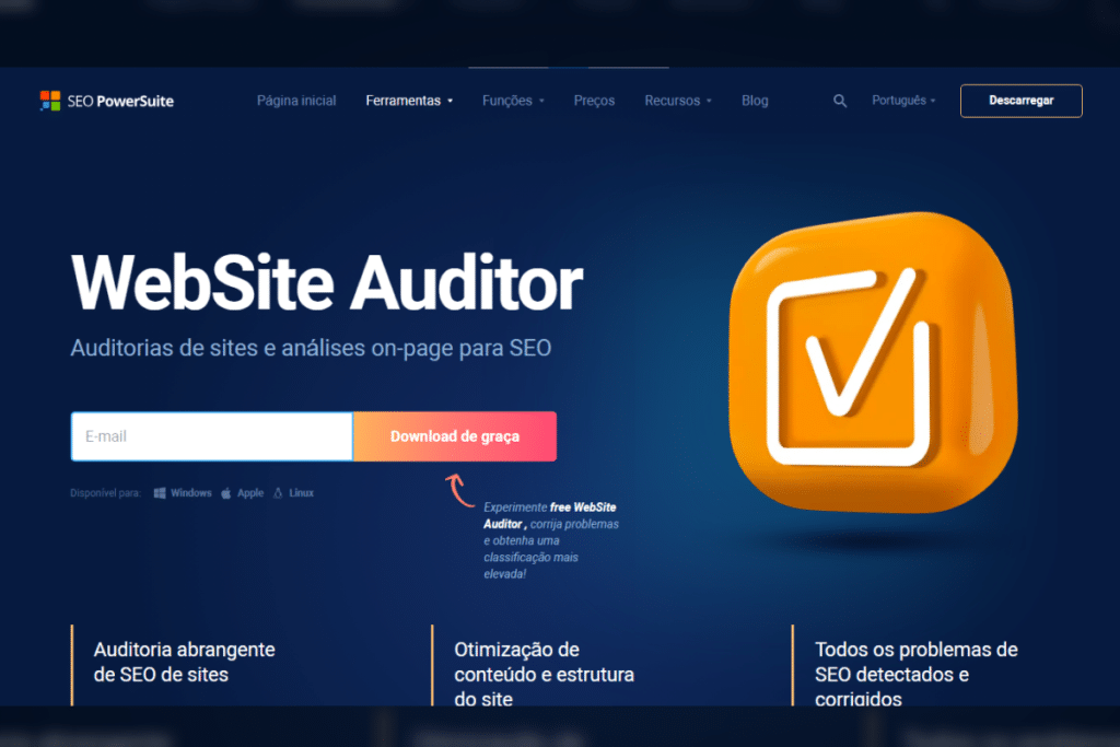 Site website auditor que ajudar a ver a estrutura de linkagem do site