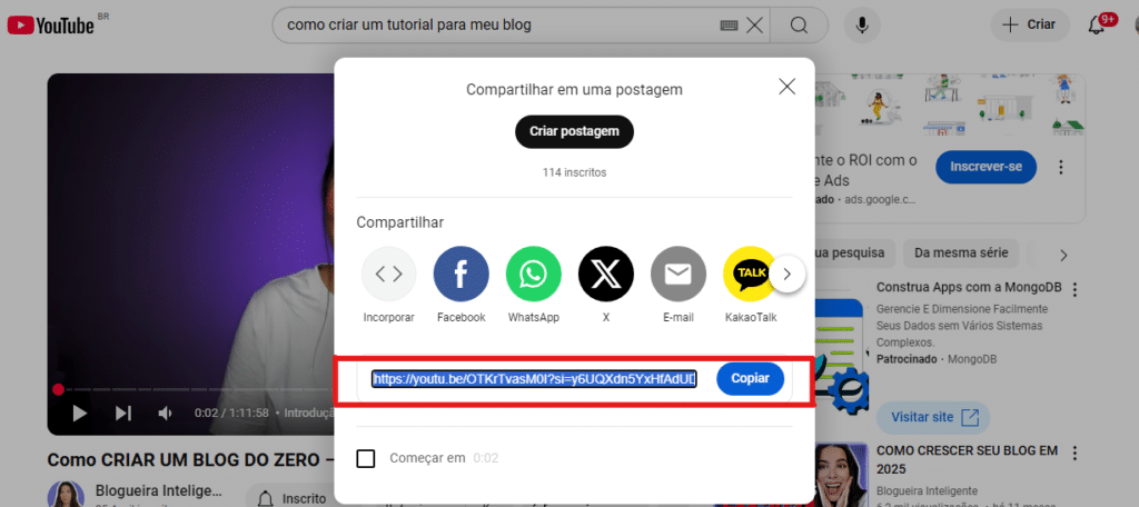 Imagem de como compartilhar um vídeo, representando Como criar tutoriais evergreen para o seu blog